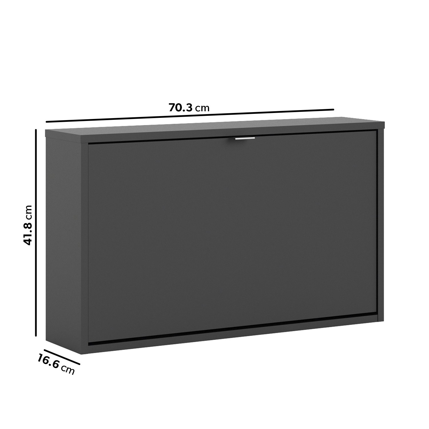 Read more about Slim matte black wall hung shoe cabinet 3 pairs